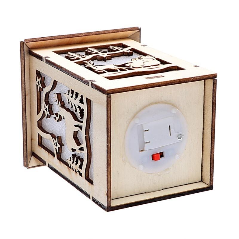 Маленький деревянный домик настольная лампа рождественская елка подвесные украшения праздничное украшение рождественские подвески светодиодная лампа