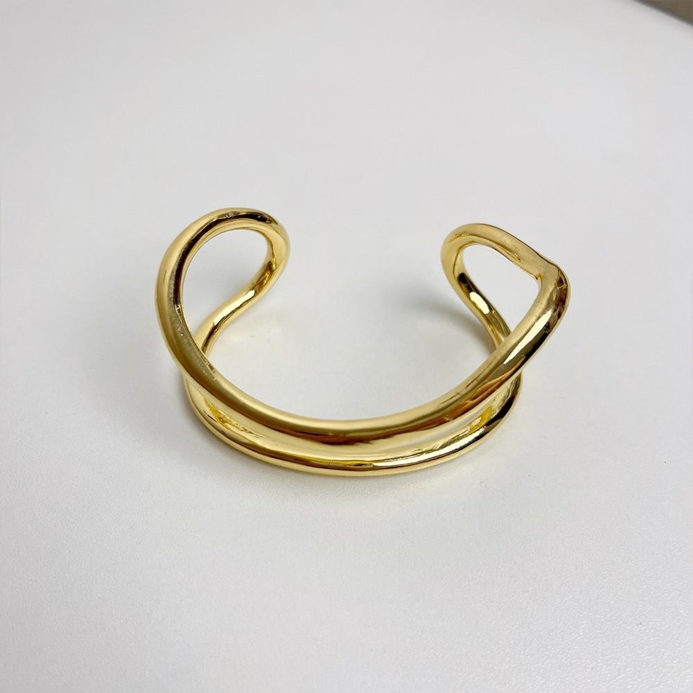 Europe American Style Wide Irregular Open Bangle Double-layer Exaggerated Bracelet Girls