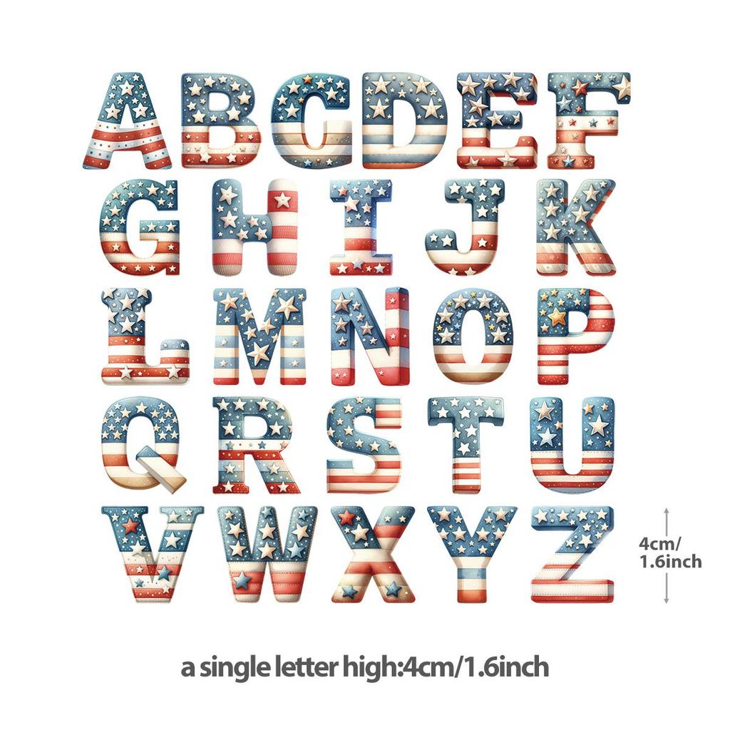 Military Patch For Clothes A-Z Alphabet With Flag Washable Diy Garment Accessory New Heat Transfer Stickers On The Fabric