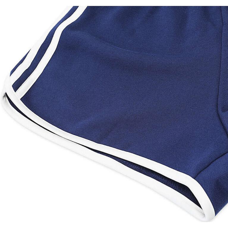 Adidas Повседневные шорты с буквенным принтом и средней посадкой, женские плавки, темно-синие, JH1224