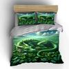 Sleeping Green Dragon Fantasy Bedding Duvet Cover Set  (1*Duvet Cover 2*Pillowcases, without duvet insert)