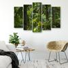 Картина из пяти частей, печать на холсте, лес, деревья, природа