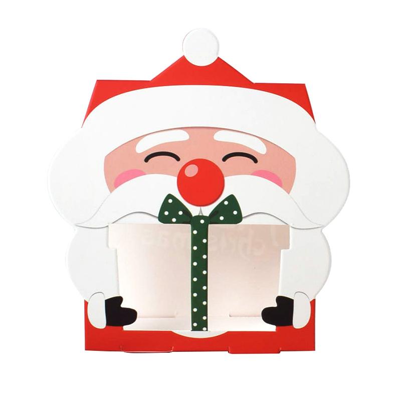 8/16pcs Christmas Santa Claus Cookie Bag Santa Claus Printed Paper Box Christmas Candy Packaging Box