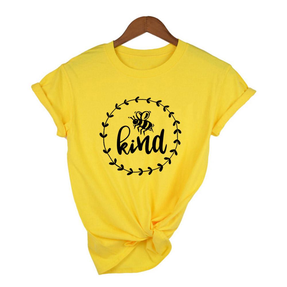 Bee Kind Print Graphic Tees Women Summer Short Sleeve Female T Shirt Mujer Camisetas Aesthetic Harajuku
