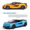 1:32-масштабная металлическая модель автомобиля McLaren 600LT, машинки с откатным механизмом со звуком и светодиодами, литые игрушечные машинки, подарок на день рождения для мальчиков и девочек