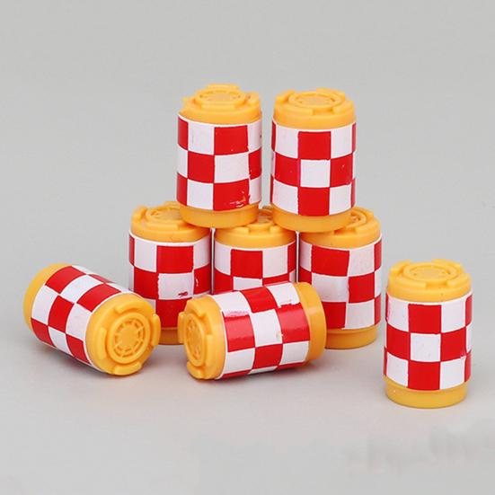 Mini Roadblock Set Miniature Highway Scene Accessories Miniature Barricades for Miniature House Decoration Role Play Education