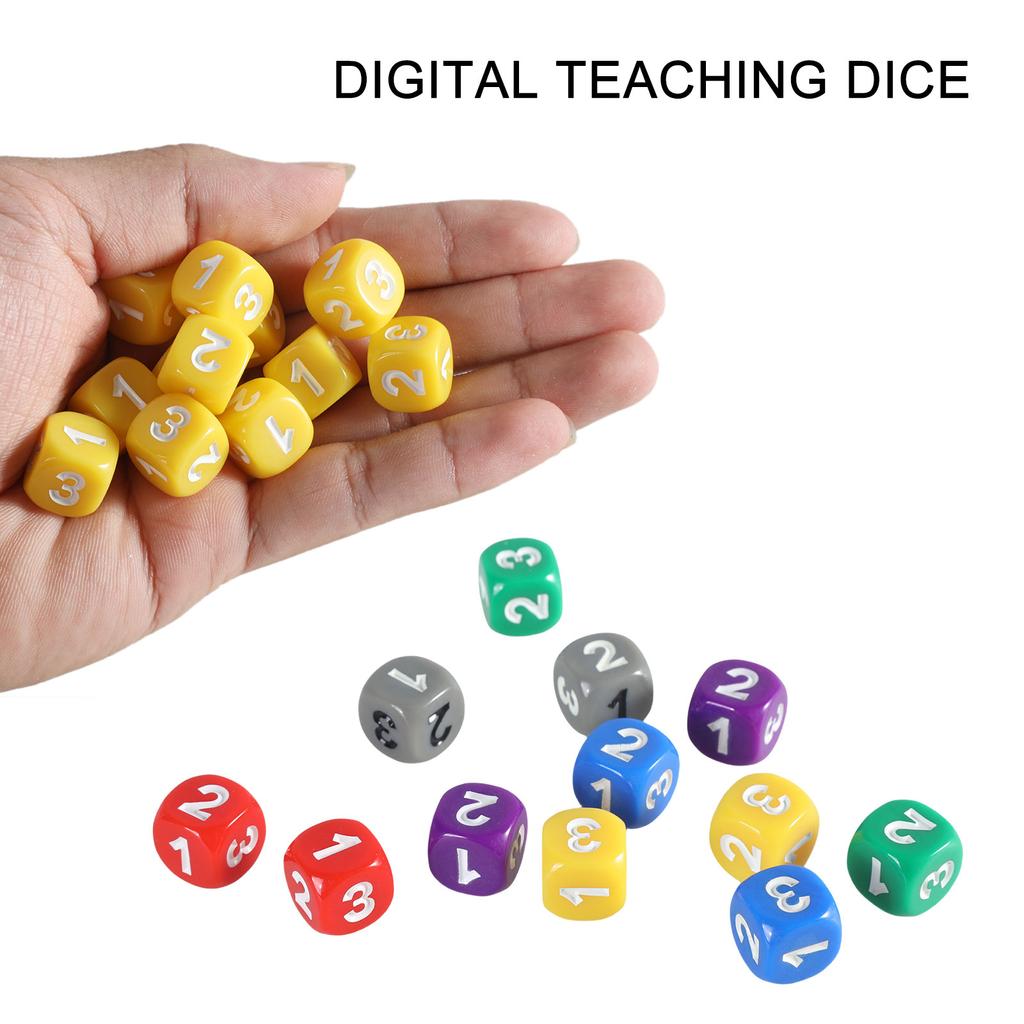 Набор из 12 игральных кубиков 13 мм, набор из цельных игровых кубиков с крупными цифрами, 6-гранные акриловые кубики, обучающие игральные кубики с закругленными углами