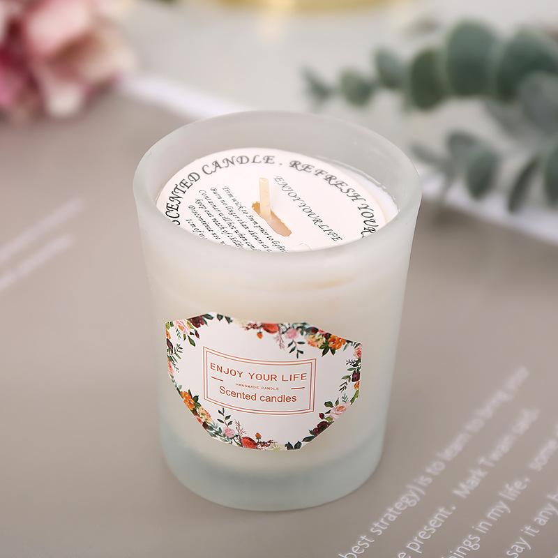 New Glass Cup Aromatic Candle Romantic Fragrance Soy Wax Aromatic Candle Lover Gift