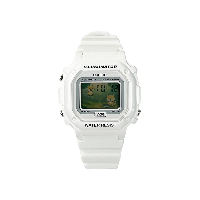 Casio Индивидуальные часы модифицированная серия корейская мода маленькие квадратные часы ретро электроника кварцевые смоляной ремешок тот же стиль F108WHC-7B