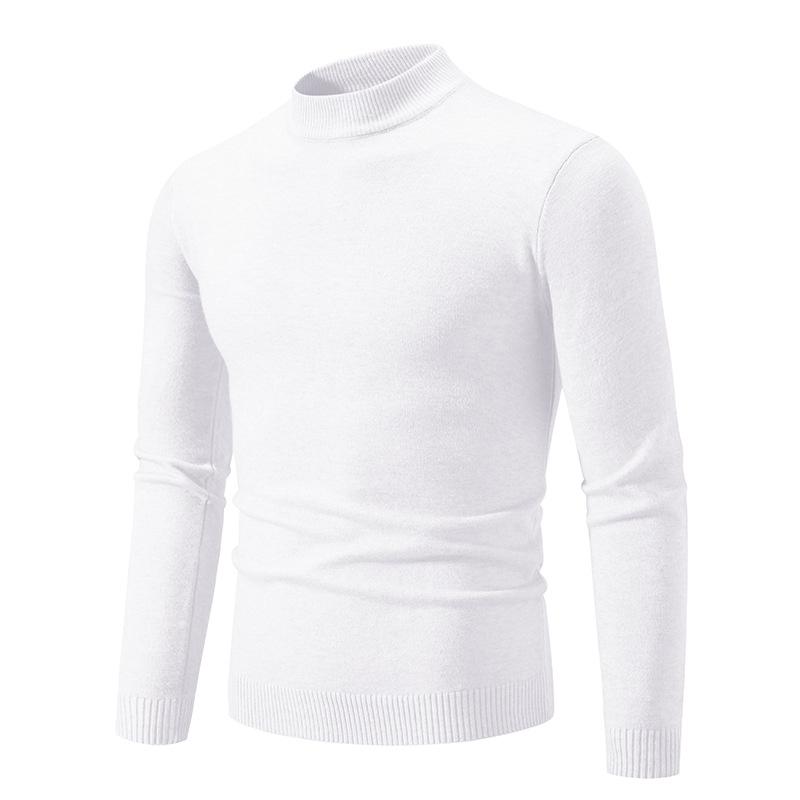 New Autumn And Winter Men'S Semi-Turtleneck Casual Knitted Slim-Fit Solid-Color Sweater Men'S Bottoming Shirt