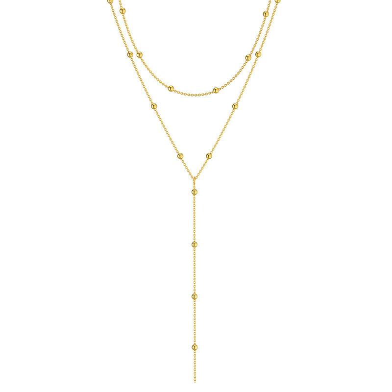 European Style Multilayer Gold Tone Necklace With Pendant For Women