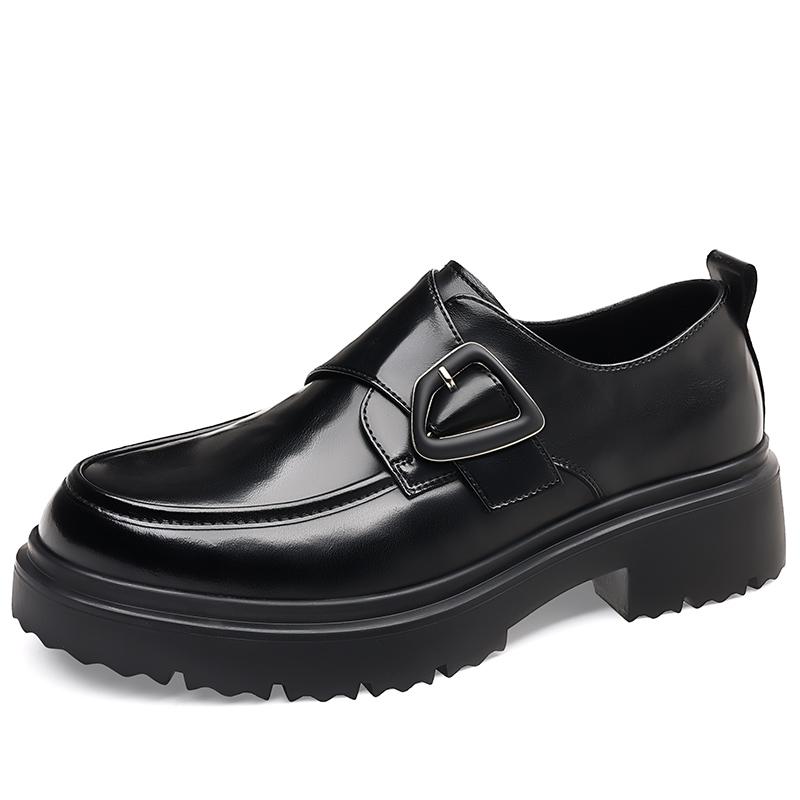 Fashion Thick Bottom Men Loafers All-match Wedding Men Shoes Casual Fashion Walking Shoes Men's New Arrival Leather Male Business Shoes