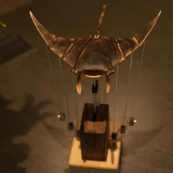 Wooden Electric Manta Ray Ornament Handmade Artisan Bionic Manta Ray Automaton Lifelike Mechanical Ocean