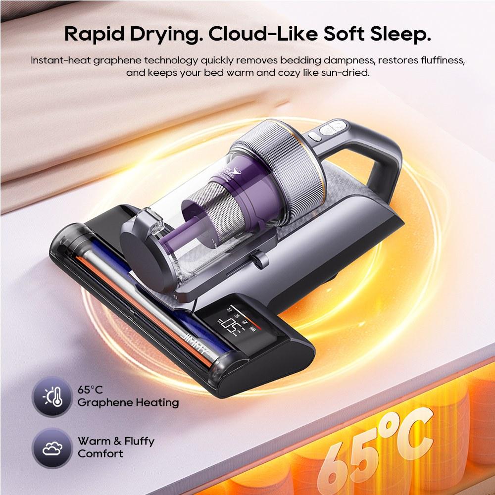 JIMMY BX8 Pro Mattress Vacuum Cleaner – 17 kPa suction, 65°C graphene heating, UV mite elimination, aroma diffusion