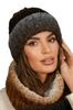 Blues Winter Shaded Hat and Scarf Set Caramel Color