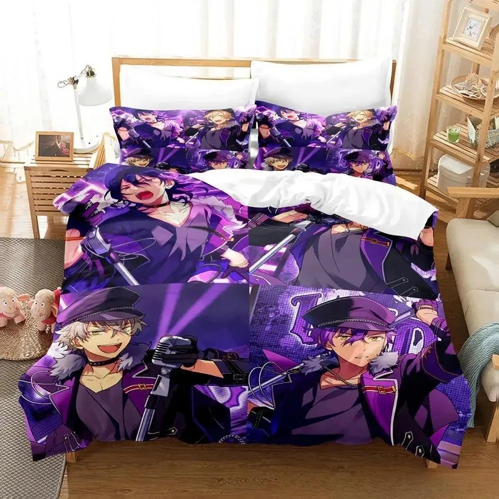Набор постельного белья Ensemble Stars Односпальный Полуторный Двуспальный Евро King Size Комплект постельного белья для взрослых и детей Комплекты с пододеяльником 3D Аниме Комплект простыней