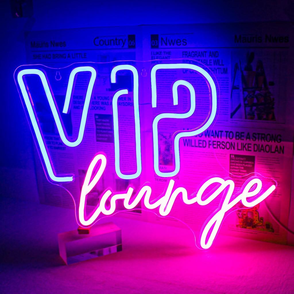 VIP Lounge Neon Signs Lights Led 5V USB Powered Wall Art Hanging Decor Neon Lamp for Business Club Bar Party VIP Room Birthday