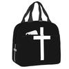 Католический крест Иисуса Изолированная сумка для ланча для женщин Теплая сумка-холодильник Термосумка Детская школьная сумка для пикника Контейнер для еды Тоут