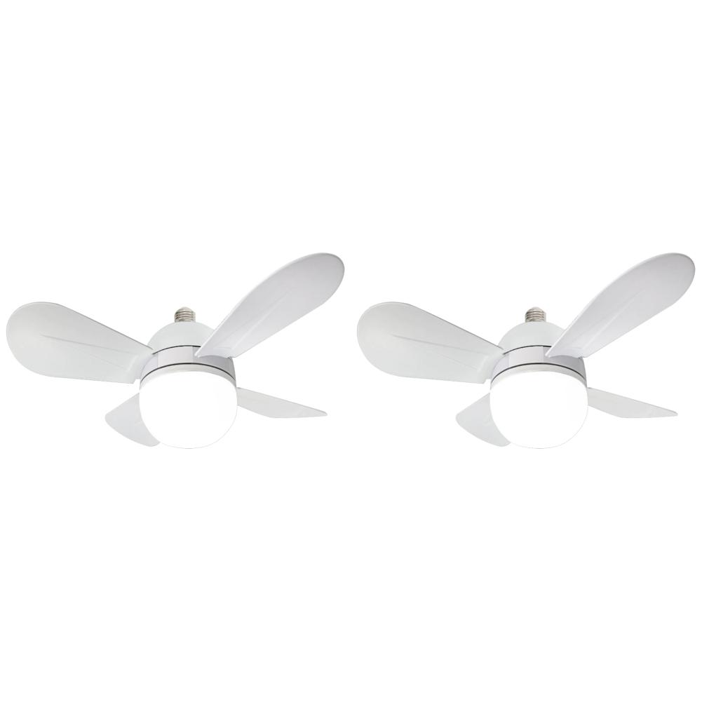 EY# 48W Ceiling Fan Light 15.75 Inch 4 Blades E26/E27 Socket Fan Lamp (White)