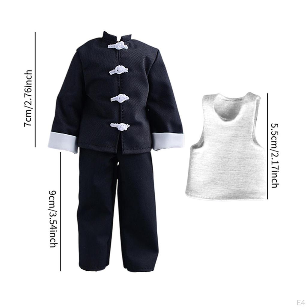 3 Pieces 1/12 Coat and Pants Vest, Handmade Doll Clothes, Miniature Clothing Costume for 6 Inch Male