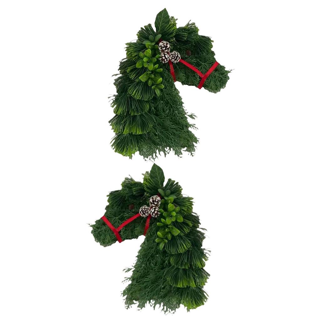 Front Door Wreath Plastic Holiday Garland Festival Ornament for Christmas Home Entrance Decor