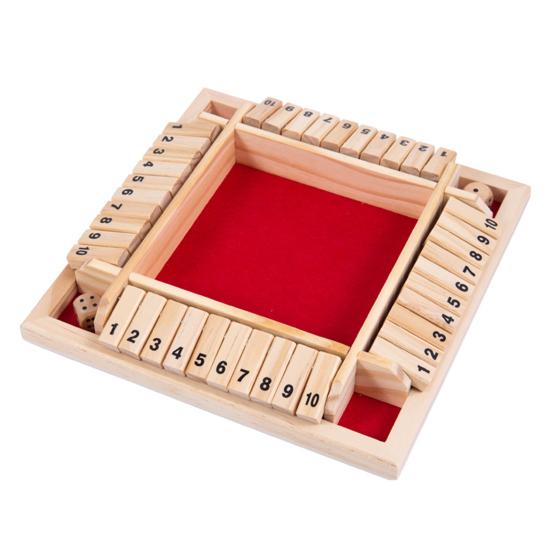 Настольная игра Shut The Box 4 игрока Деревянная настольная математическая игра Дети Взрослые Семья