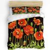 Красный мак Цветочное растение Природа 3 предмета Постельный комплект Для спальни Двуспальная кровать Домашний текстиль Пододеяльник Покрывало Наволочка
