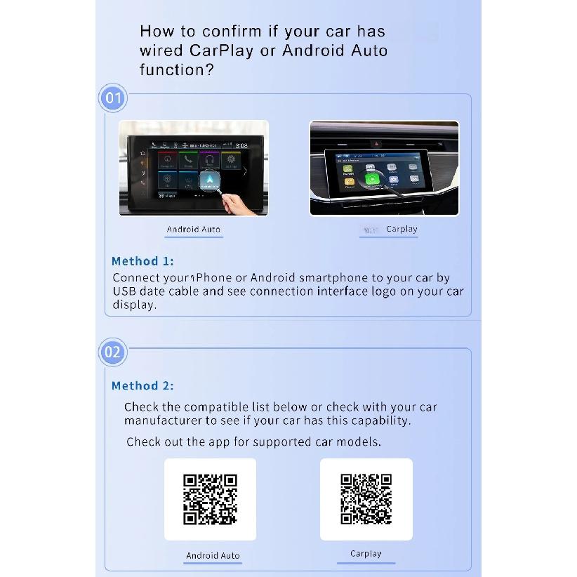 Проводной в Беспроводной Адаптер CarPlay/Android Auto, 5 ГГц WiFi5, USB/type-c Plug and Play, для 99% Оригинальных Автомобилей с Проводным CarPlay/Auto