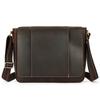 Genuine Leather Men's Crossbody Bag Minimalist High-End Large Capacity Horizontal Flap Design Daily Commuter Shoulder Bag