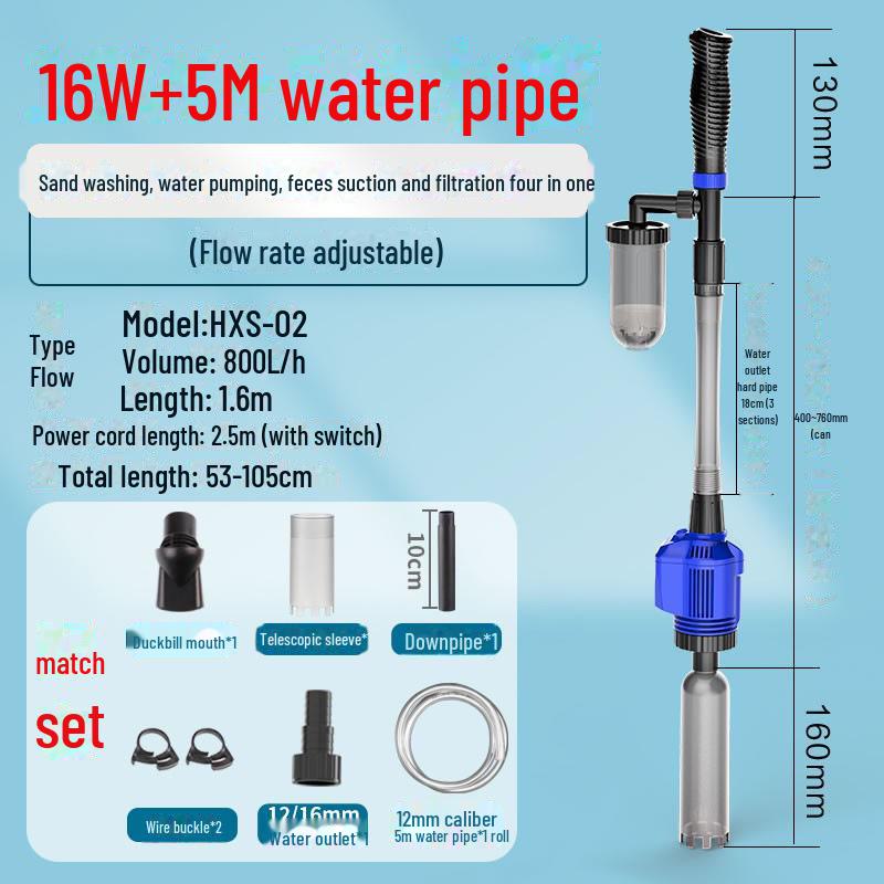 Электрический водосменник и пескомойка Sensen: Автоматический очиститель аквариума для откачки воды и удаления отходов жизнедеятельности рыб.