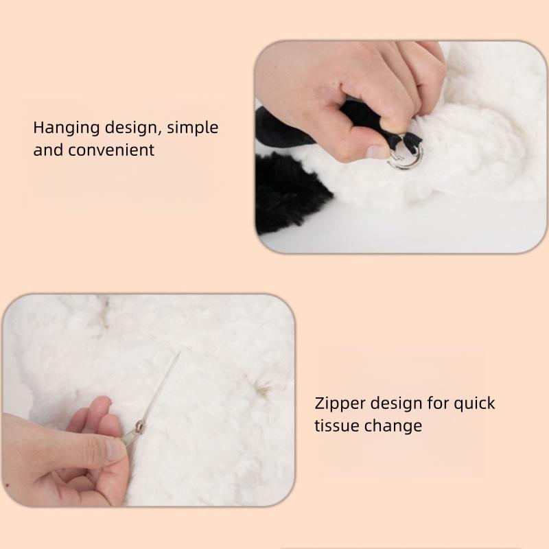 For Car Tissue Box cute cute pet car seat hanging tissue draw plush doll decorative car tissue box