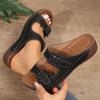 New Slope Heel Slippers Thick Sole Hollow Solid Color Women's Slippers Casual and Lightweight Large Ladies Slippers