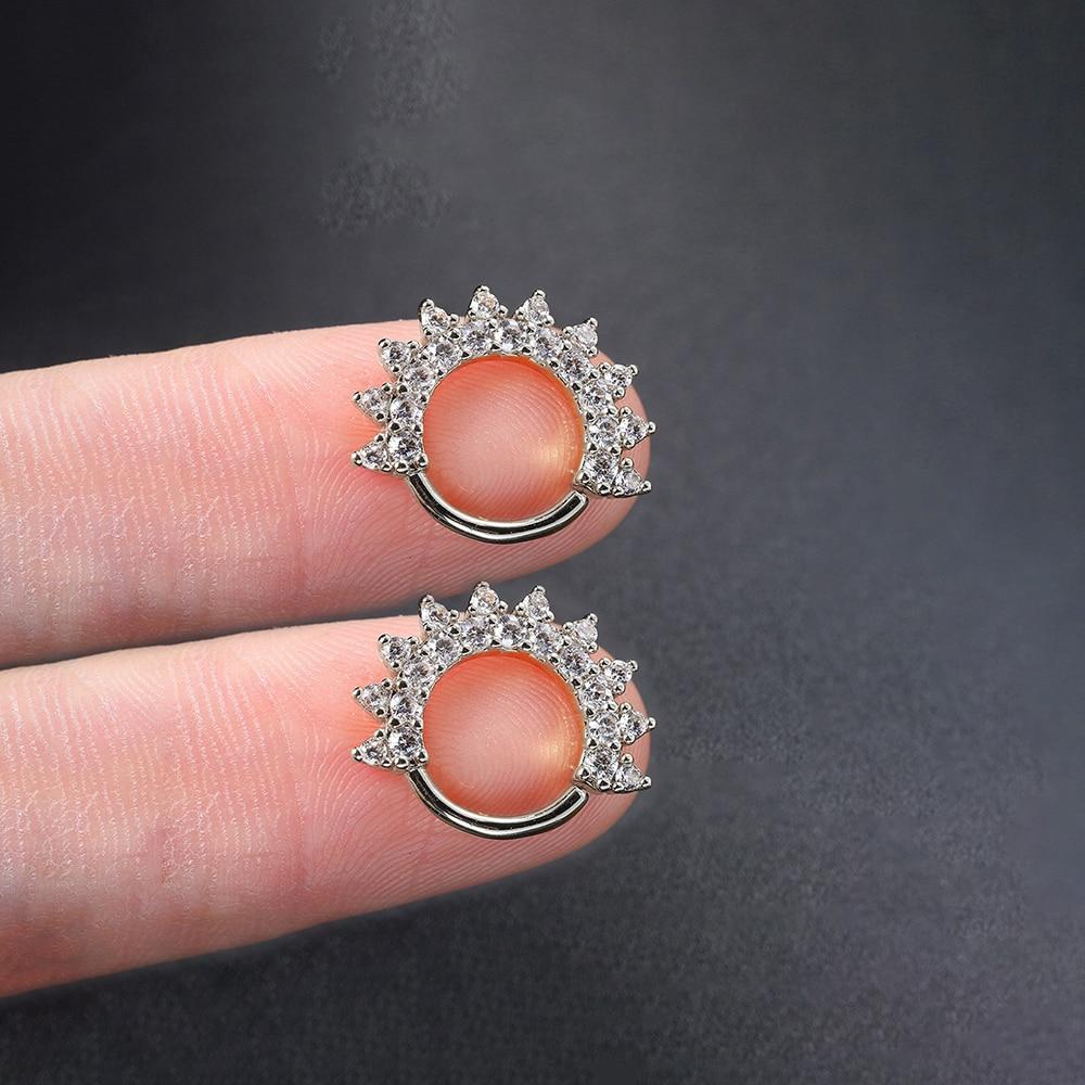 2 шт., минимальные серьги из нержавеющей стали с цирконом, женские и мужские спиральные серьги для козелка, хряща, раковины Daith, ювелирные изделия для пирсинга ушей