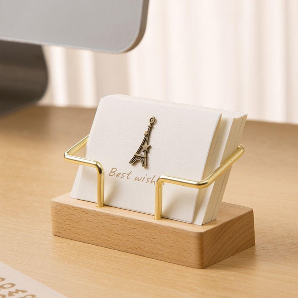 Tabletop Shelf Wooden Card Holder Card Storage Cards Display Stand Business Card Holder High-End