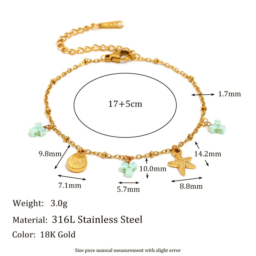 Dreamshow Dainty Sea Animal Charm Bracelet 18k Gold Plated Jewelry Fashion Bracelets Women