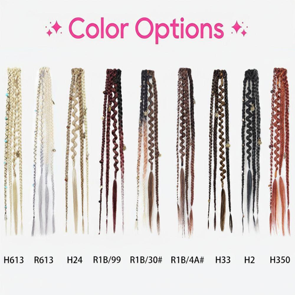 16-дюймовые накладные пряди на клипсах Bohemia Hair Extensions Длинная коса на клипсах для повседневного использования и вечеринок