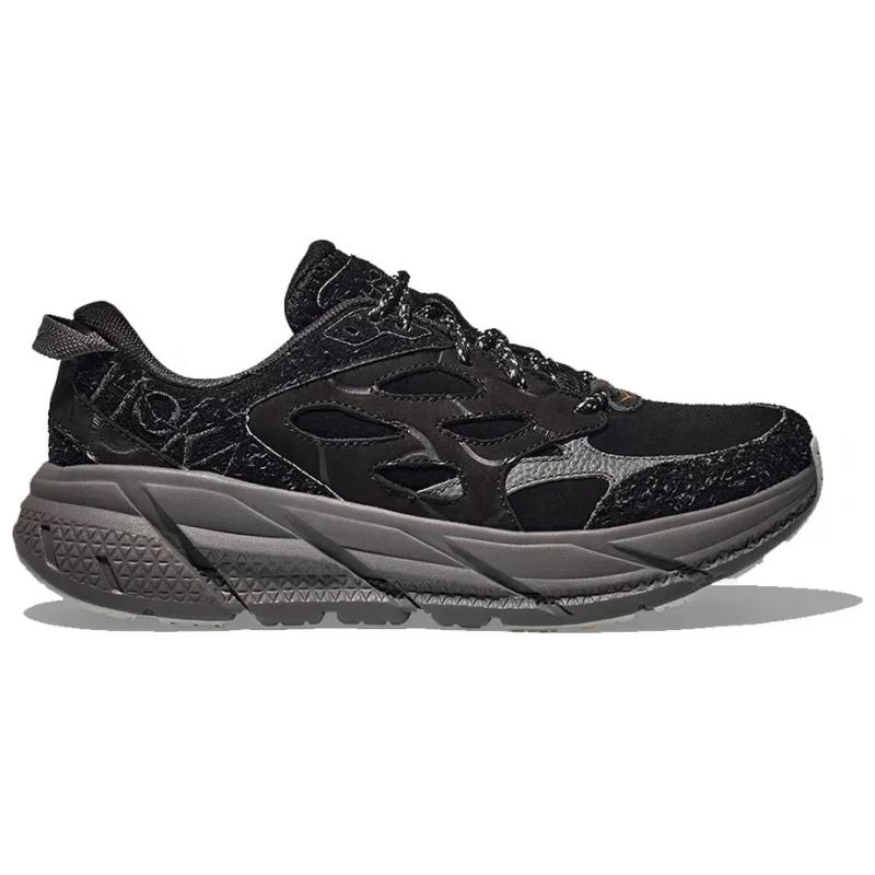HOKA Clifton L Suede Elite Terrain System - черные кроссовки унисекс Satellite Grey 1150910-BCKST