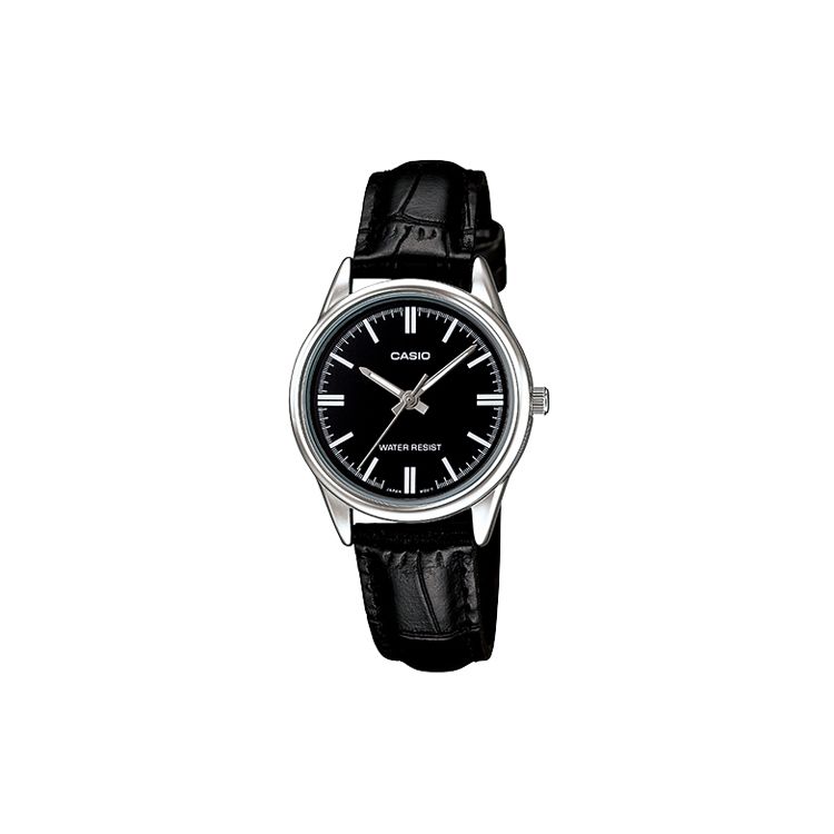 Casio Классическая серия Pointer Модные Ретро Минималистичные Водонепроницаемые Кварцевые Часы Кожаный Ремешок Женские часы Черные LTP-V005L-1A
