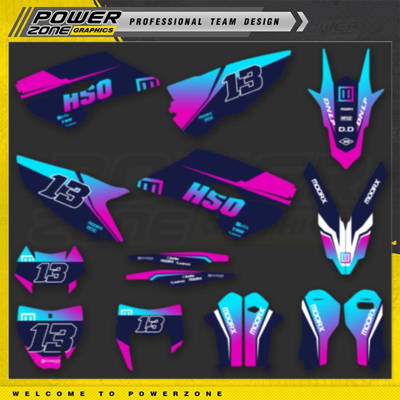 PowerZone Custom Team Background Graphics Decals Stickers Kit For Husqvarna Decal  2014-2015 TC FC 2014-2016 TE FE 125-450 CC