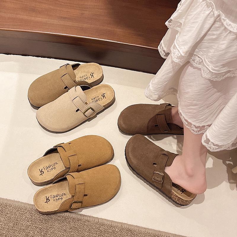 2025 Пробковые полуботинки Birkenstocks: Женские и мужские ретро слипоны с закрытым носком для повседневной носки на улице