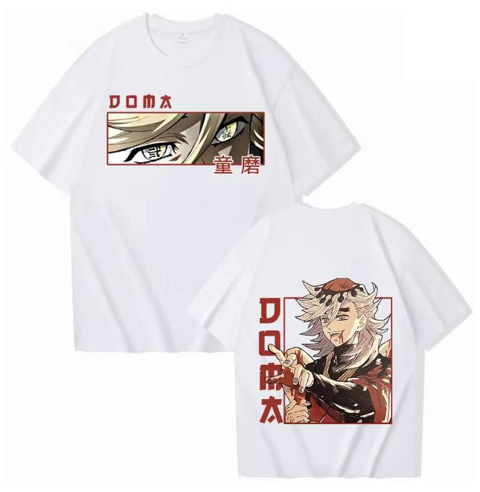 2025 Anime Demon Slayer Douma TShirts Unisex Women Summer High Quality Cotton T Shirt Casual ONeck Short Sleeve Shirts