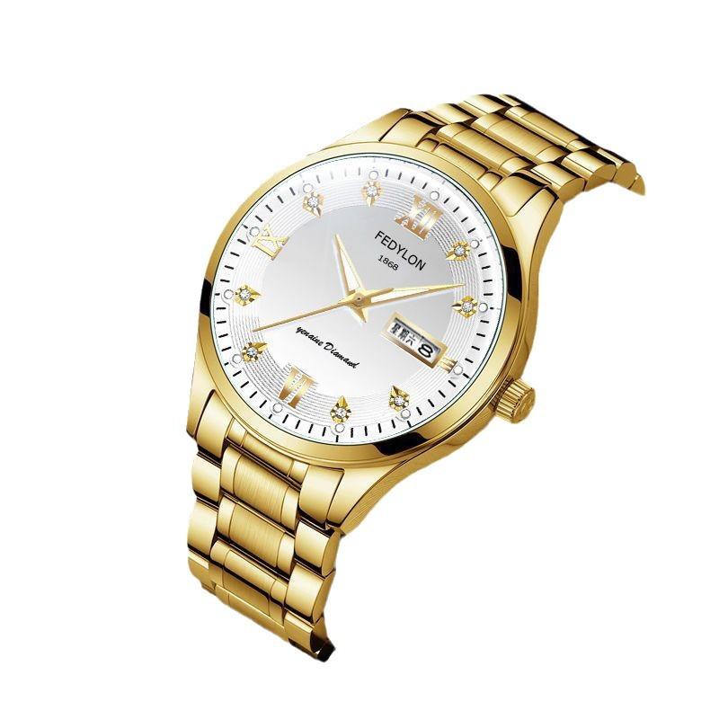 Немеханические часы с инкрустированными бриллиантами, светящиеся, полностью автоматические кварцевые часы, водонепроницаемые, позолоченные часы