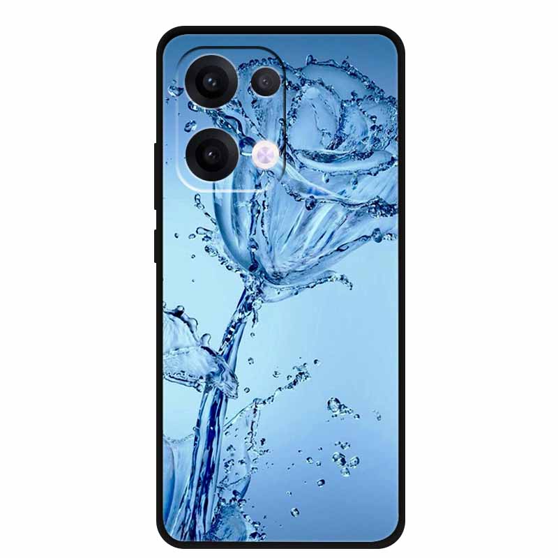 Чехол для Oppo Reno13 5G Мягкий ТПУ Милый Мультяшный Силиконовый Задний Чехол для Телефона Oppo Reno 13 Pro Чехлы Reno13Pro 13Pro 5G Черный Корпус