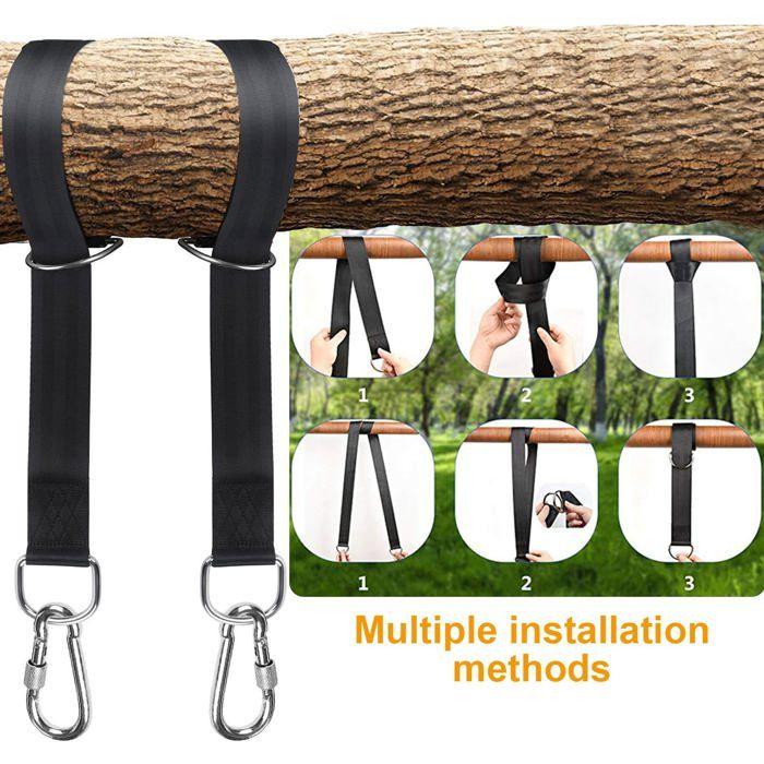 Sangles de suspension pour balançoire 2 pièces 1,5 m avec mousquetons — Nylon & inox, Heavy Duty