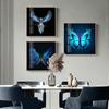 Скандинавский синий бабочка павлин постер холст художественный принт абстрактная живопись современный стиль настенные панно гостиная украшение дома