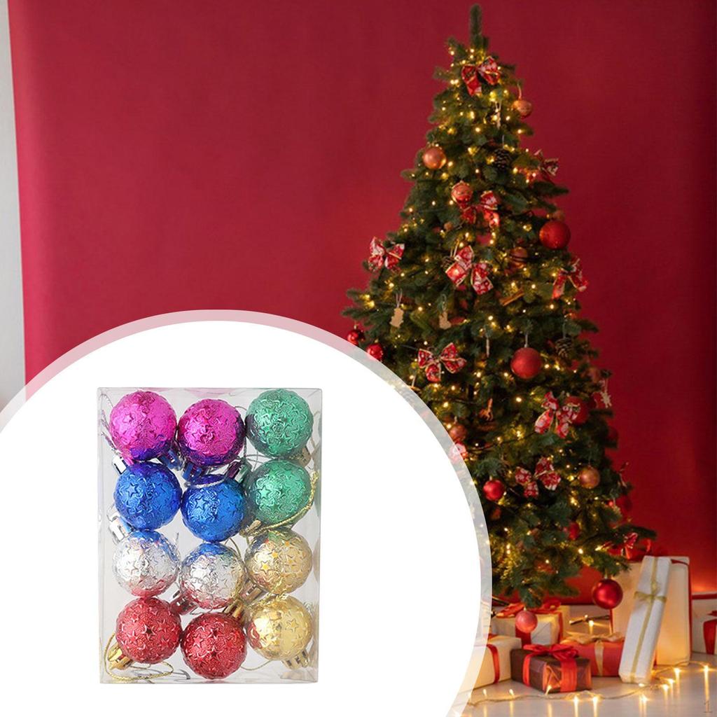 12 Pieces Christmas Ball Ornaments Tree Hanging Xmas Decor