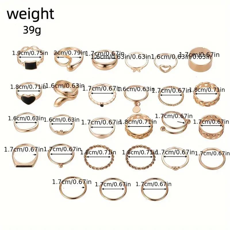 Подарки квадратная змея бабочка лист вечеринки - цинковый сплав золото дамы ретро дизайн 27 колец набор - Богемный стиль