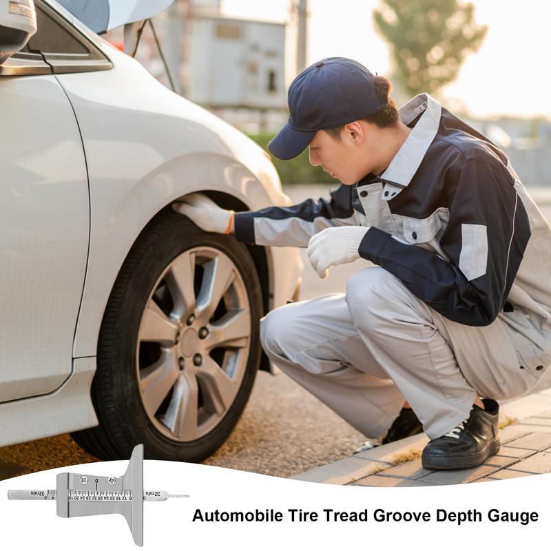 Tire Tread Depth Gauge Car Tire Groove Depth Meter Tool Car Tire Depth Measuring Tool For SUV RV Trucks Motorcycles