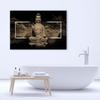 Canvas print, Meditating Buddha Figure - beige