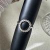 Irregular pleated texture Minimalist Korean flapper butterfly open ring Female alphabet full diamond fashion niche ring